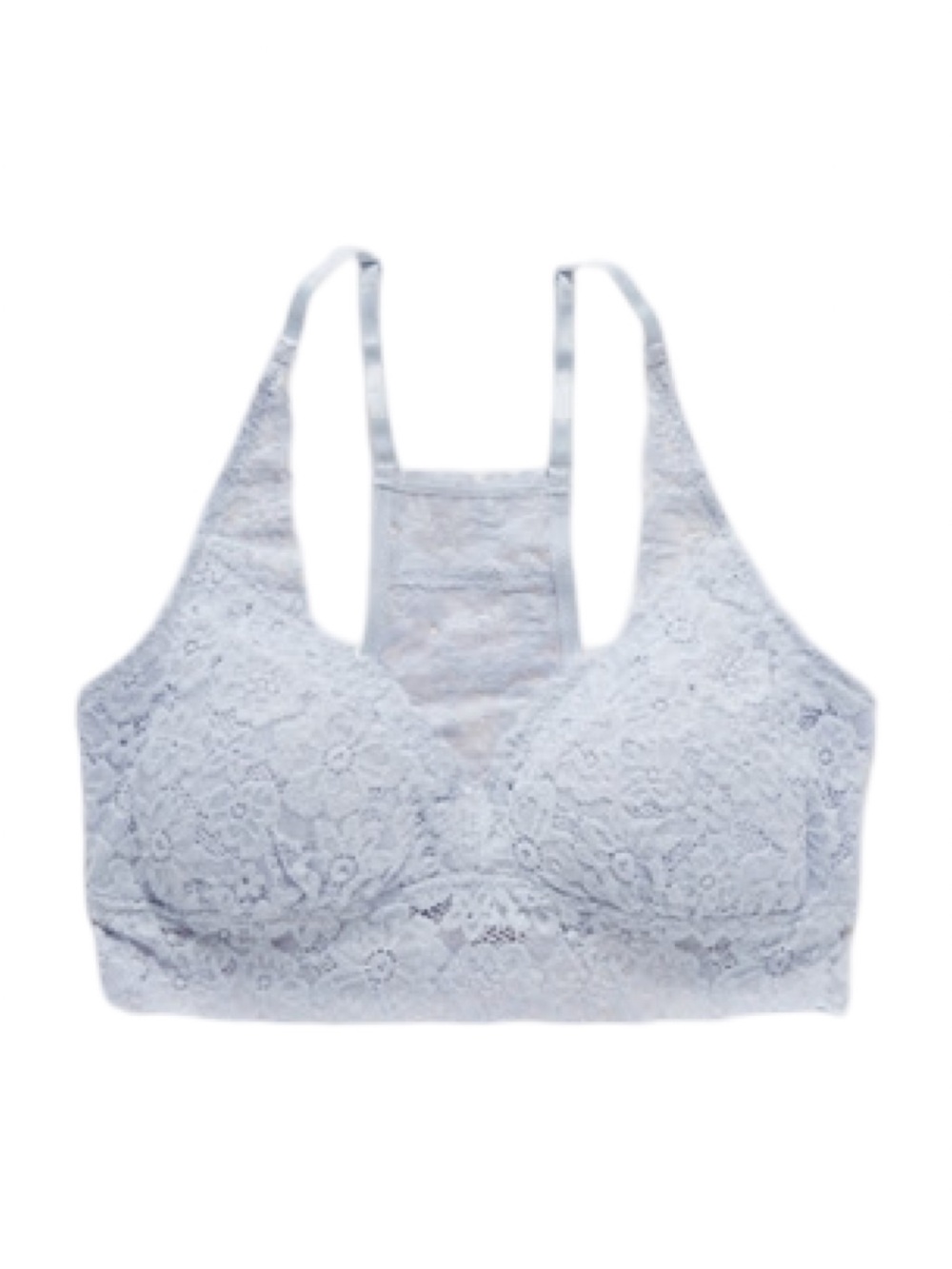 Aerie padded lace racerback bralette in eyelet blue / light blue color
